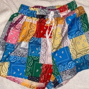 Colorful Patchwork Paisley Shorts